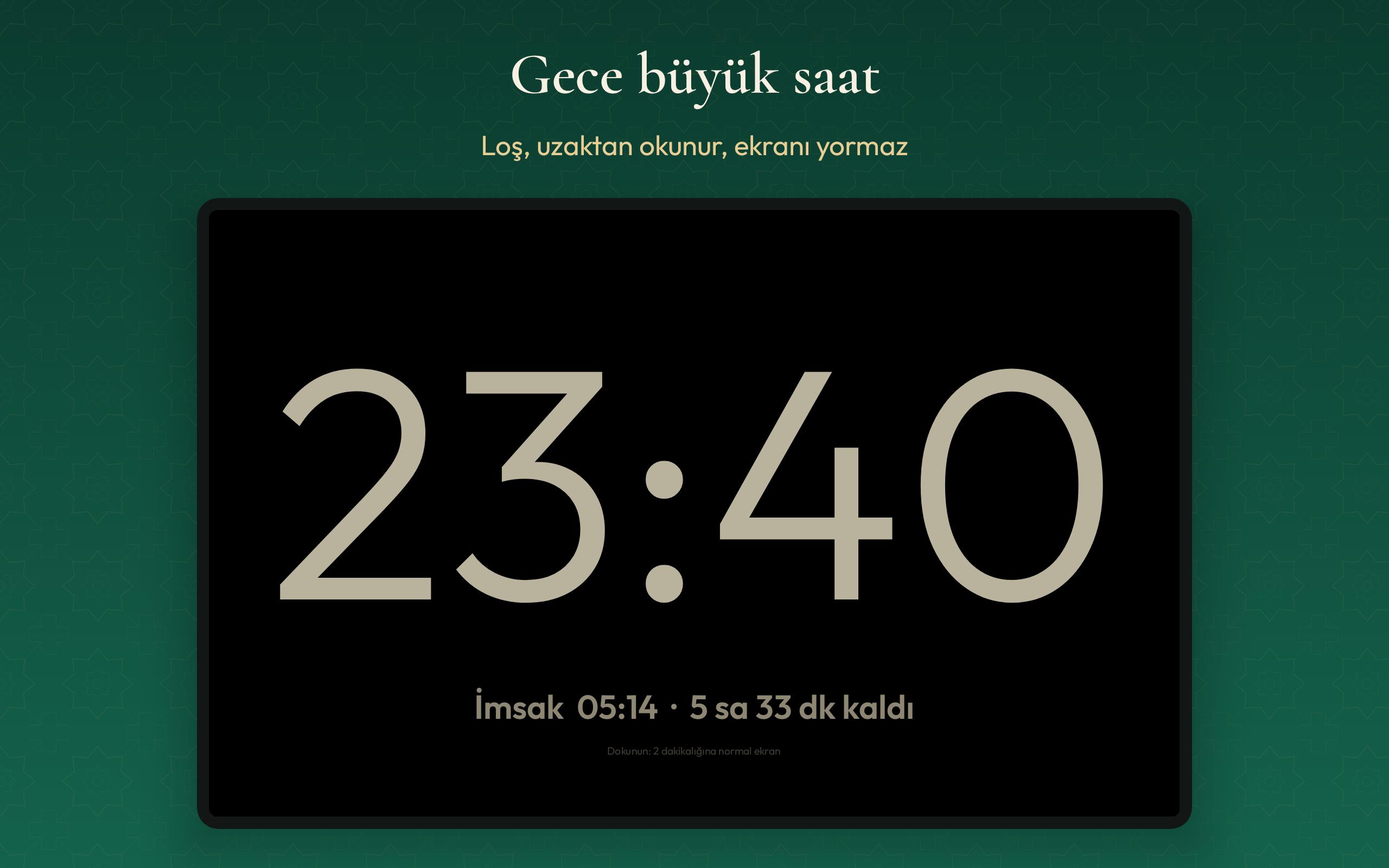 Gece büyük saat modu